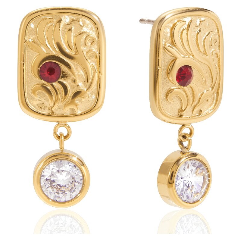 ELENYS Relic Drop – pozlacené náušnice 18K žluté zlato 112213498
