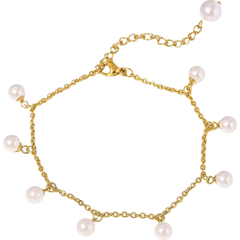 ELENYS Pearl Drop – pozlacený náramek 18K žluté zlato