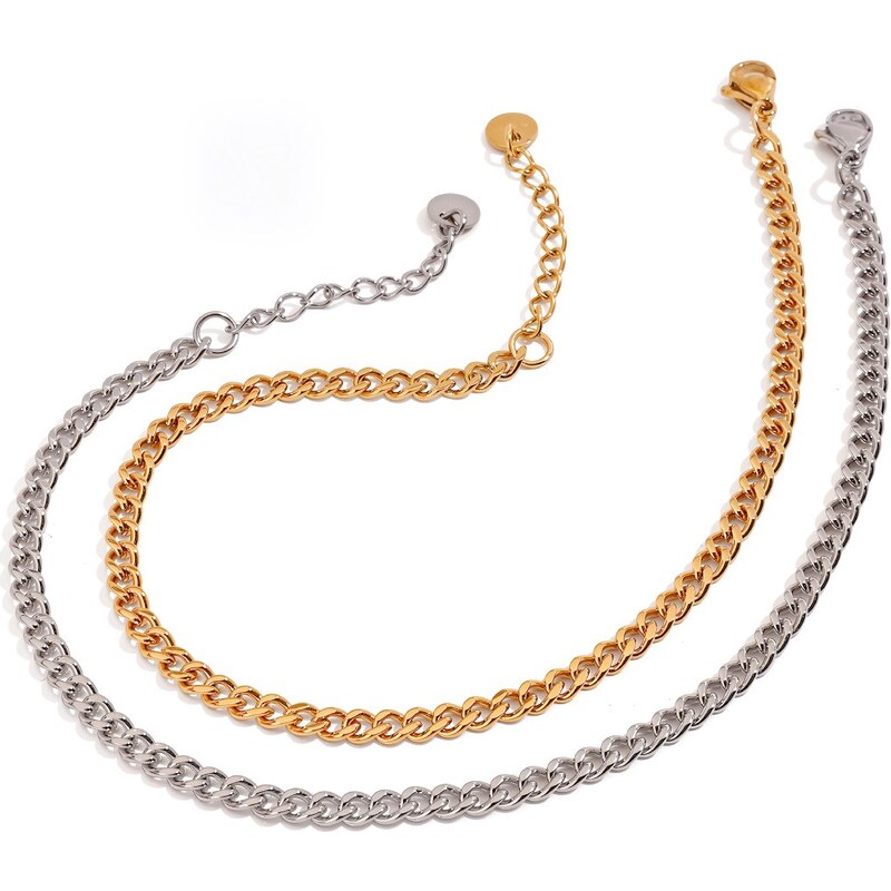 ELENYS Dualis Set – pozlacený náramek na nohu 18K žluté zlato 112539393