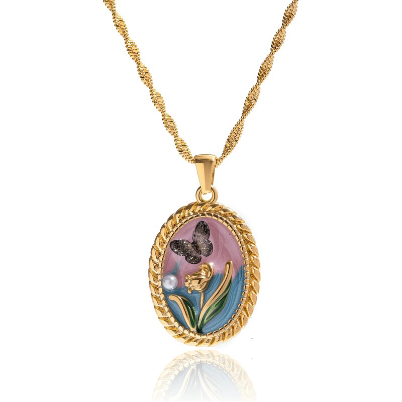 ELENYS Nostalgia Bloom – pozlacený náhrdelník 18K žluté zlato