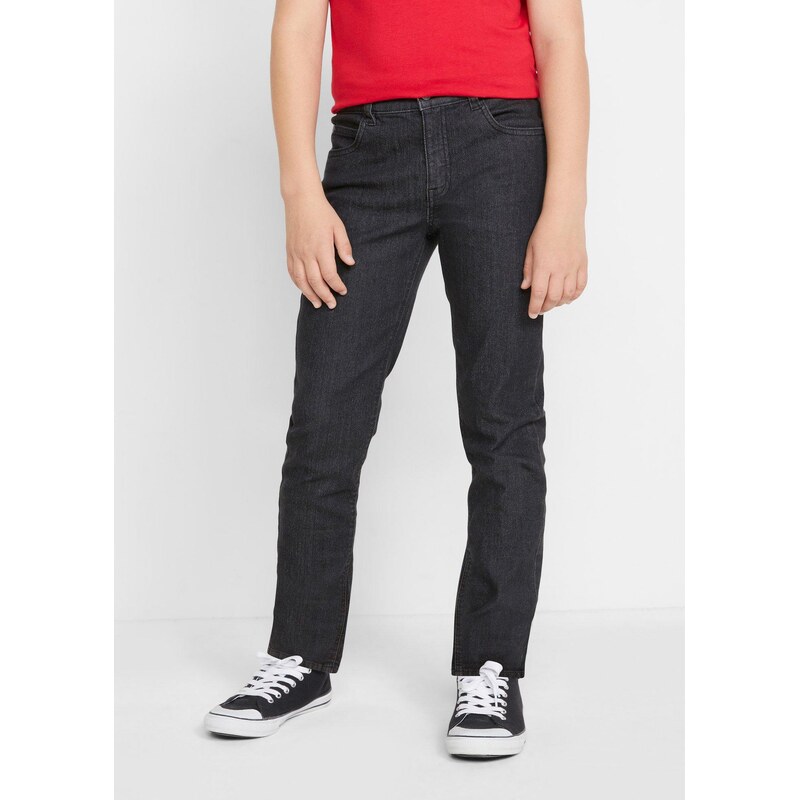 bonprix Strečové džíny Slim Fit s nastavitelným pasem, Straight