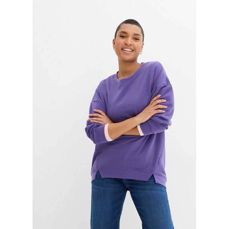 bonprix Oversize mikina fialová Žena
