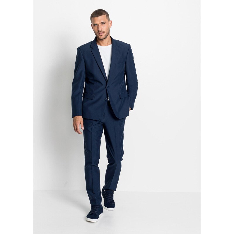bonprix Oblek (2dílný): sako a kalhoty, Slim Fit modrá Muž