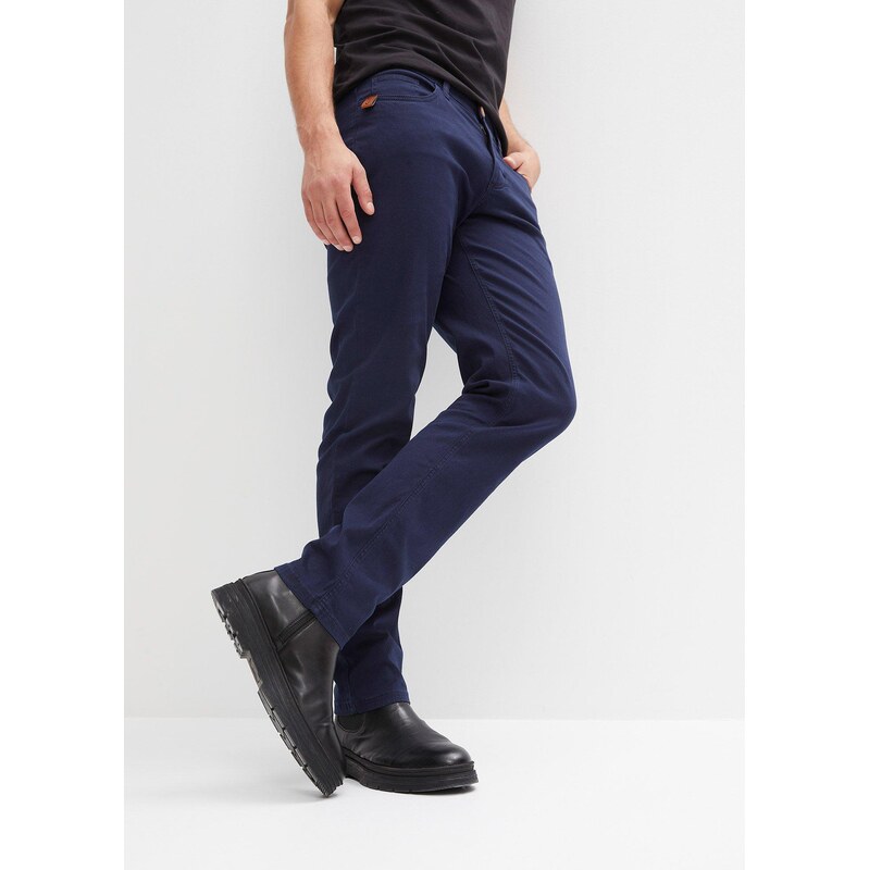 bonprix Strečové kalhoty Regular Fit, Straight modrá Muž
