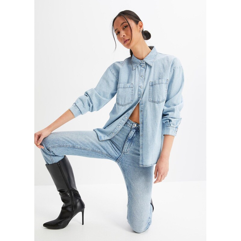 bonprix Oversized džínová košile modrá Žena 115219465