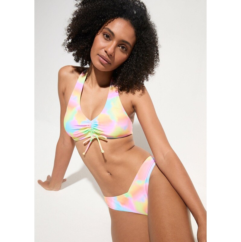 bonprix Bikiny s ramínkem kolem krku a řasením (2dílná souprava)