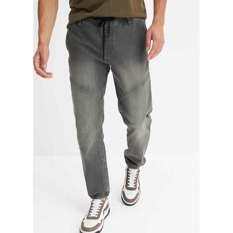 bonprix Strečové džíny Regular Fit, Straight šedá Muž