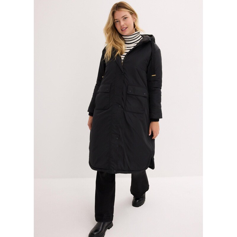 bonprix Dlouhá parka černá Žena 102238834