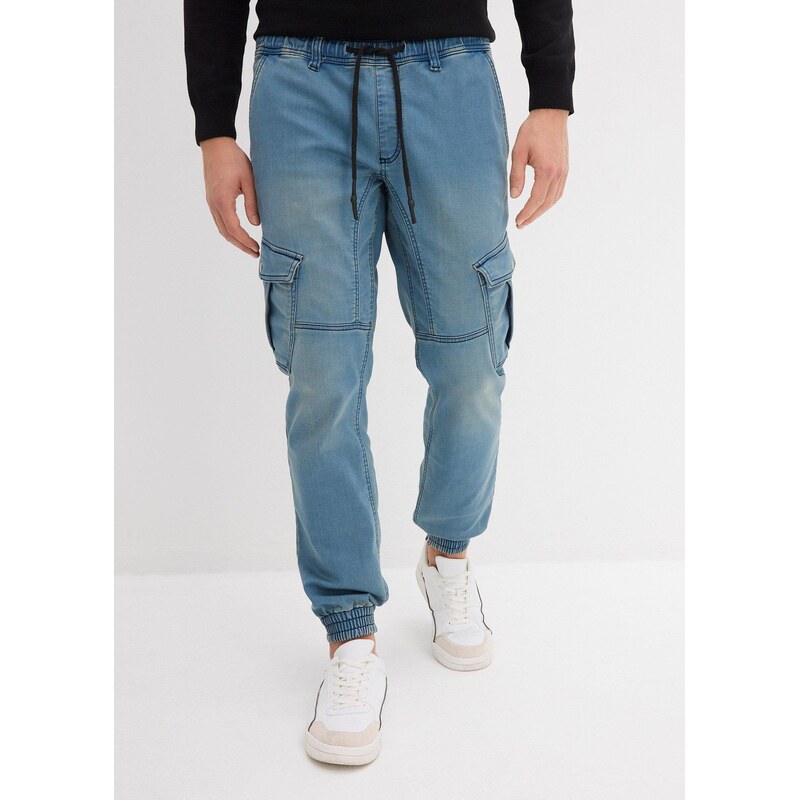 bonprix Joggingové džíny Regular Fit, s pružným pasem, Straight