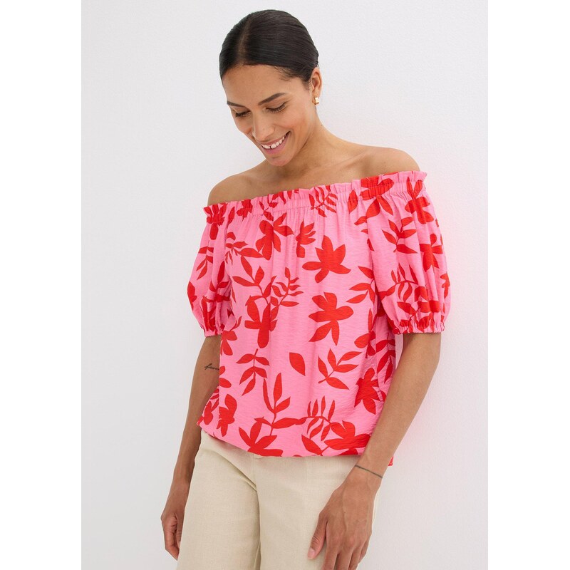 bonprix Carmen halenka z jemné viskózové směsi s potiskem