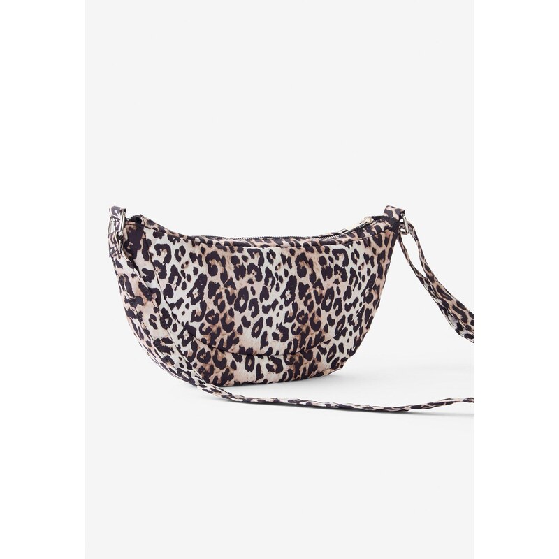 bonprix Nylonová kabelka přes rameno s leopardím vzorem béžová Žena 106159691