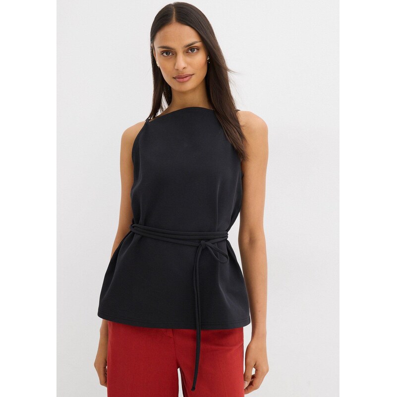 bonprix Top z piké černá Žena 106840719