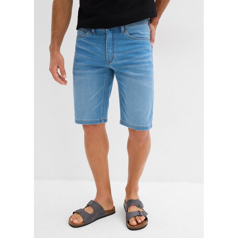 bonprix Bermudy z džínové teplákoviny, Slim Fit (2 ks v balení)