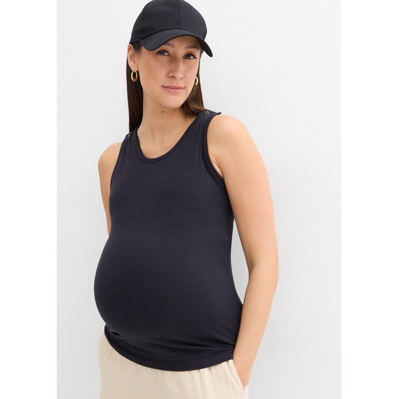 bonprix Pohodlný těhotenský a kojicí top s košíčky, z organické bavlny 113657894