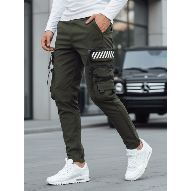 Dstreet Nadčasové zelené joggery
