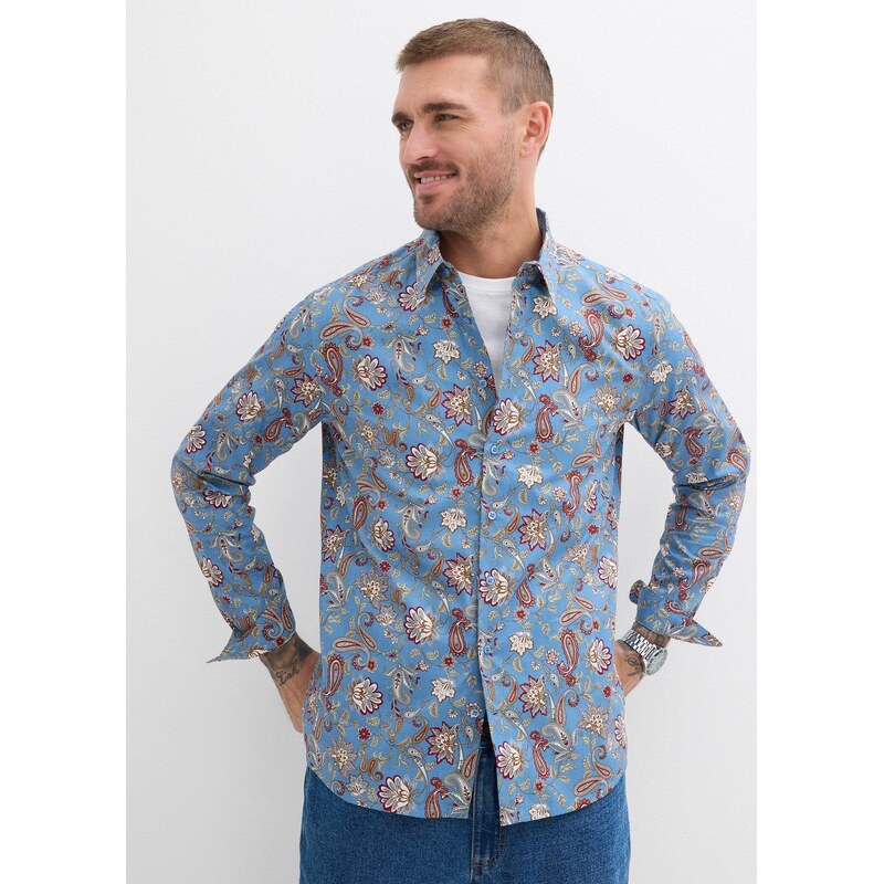 bonprix Business košile z čisté bavlny, Slim Fit modrá Muž