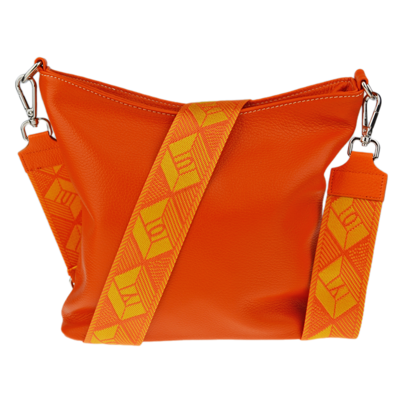Oranžová kožená italská crossbody kabelka Amalia Arancia III