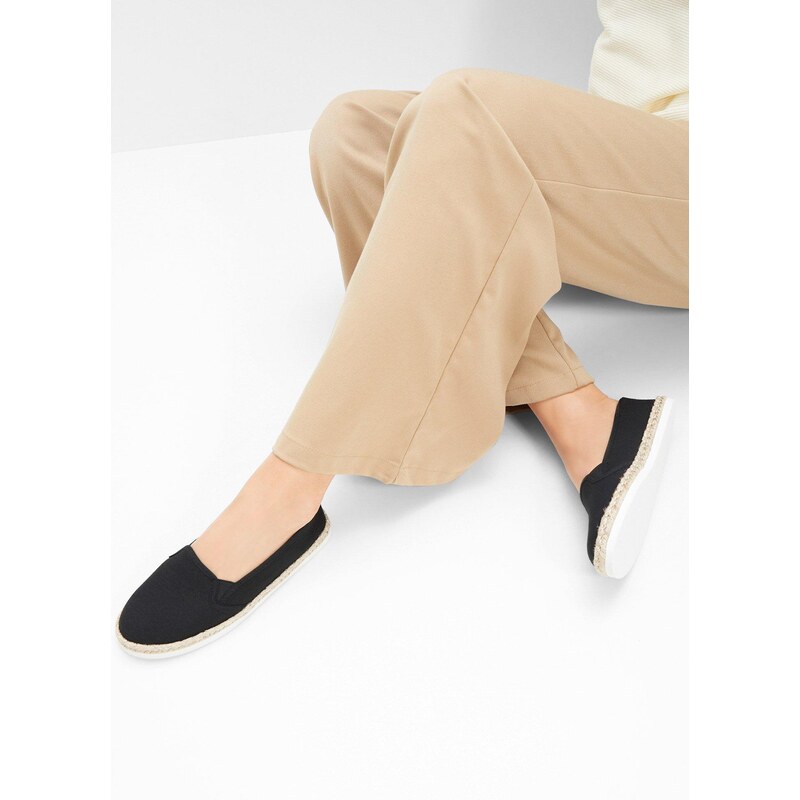 bonprix Espadrilky se vzhledem lýka černá Žena