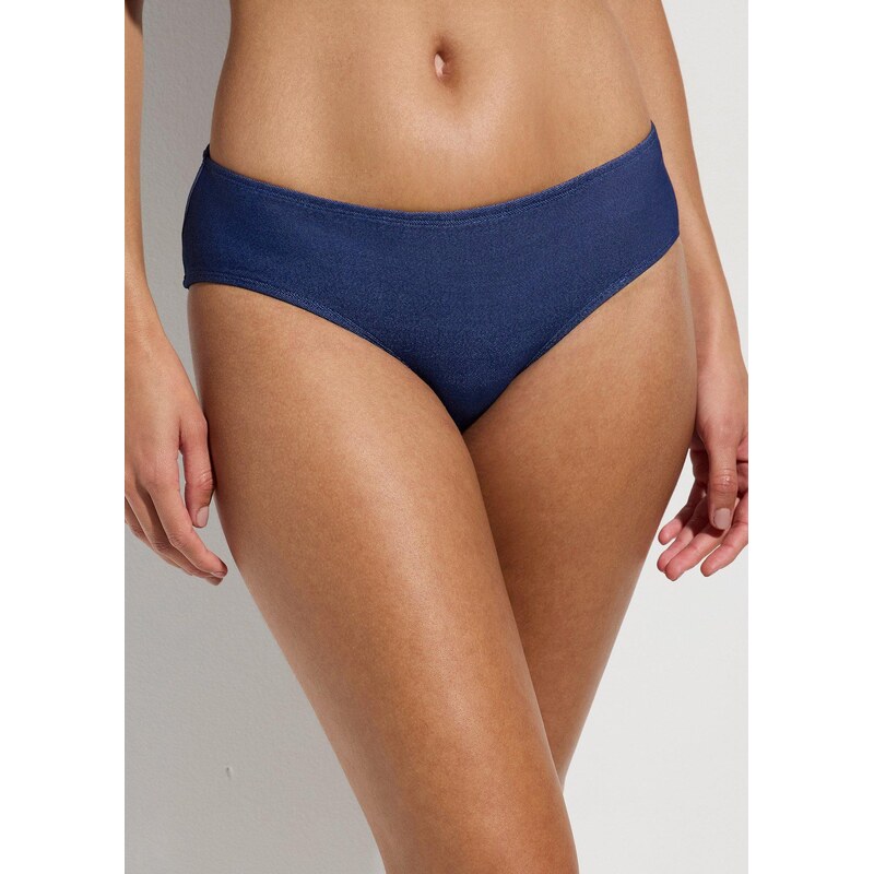 bonprix Bikinové kalhotky s džínovým vzhledem modrá Žena 107516725