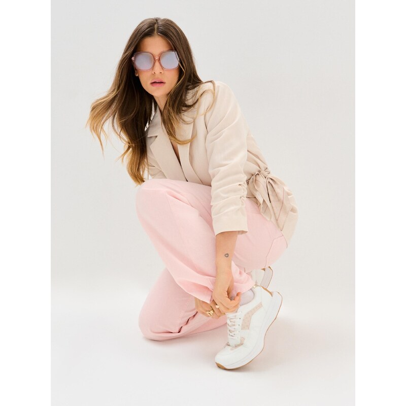 Sinsay - Šněrovací boty sneakers - béžová 113476233