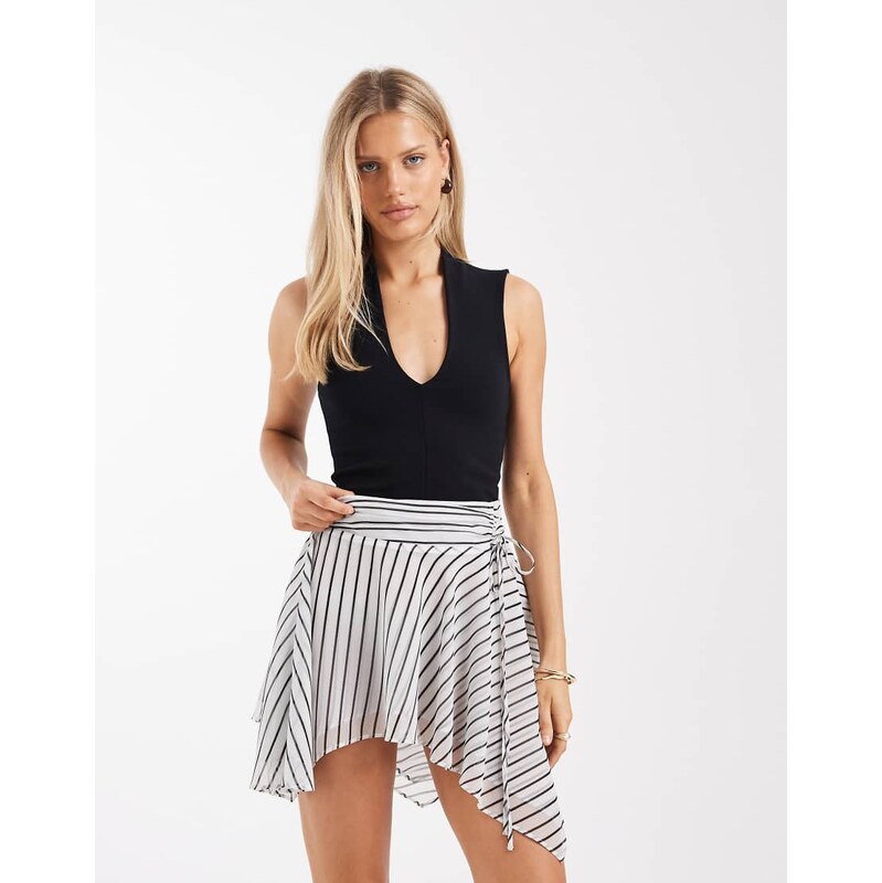 ASOS DESIGN ruched waistband layered chiffon mini skirt in