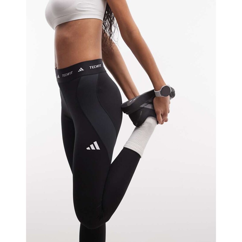 adidas performance adidas Training TechFit full length leggings in black colourblock