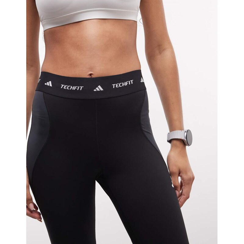 adidas performance adidas Training TechFit full length leggings in black colourblock