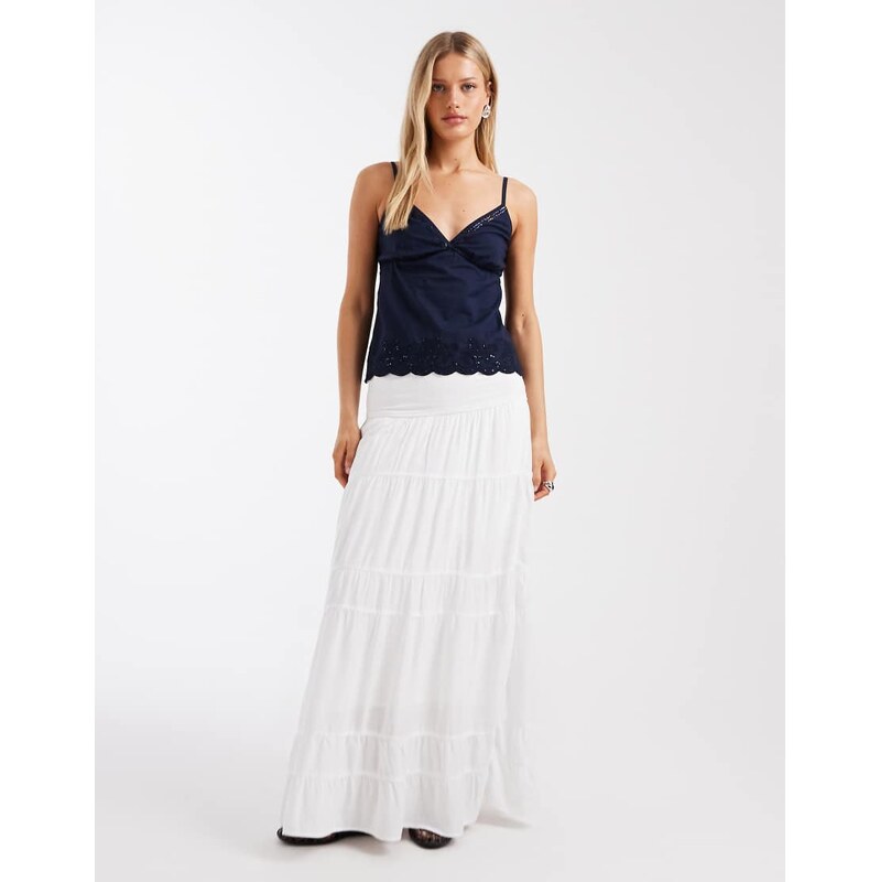 Hollister sequin scallop hem cami top in navy