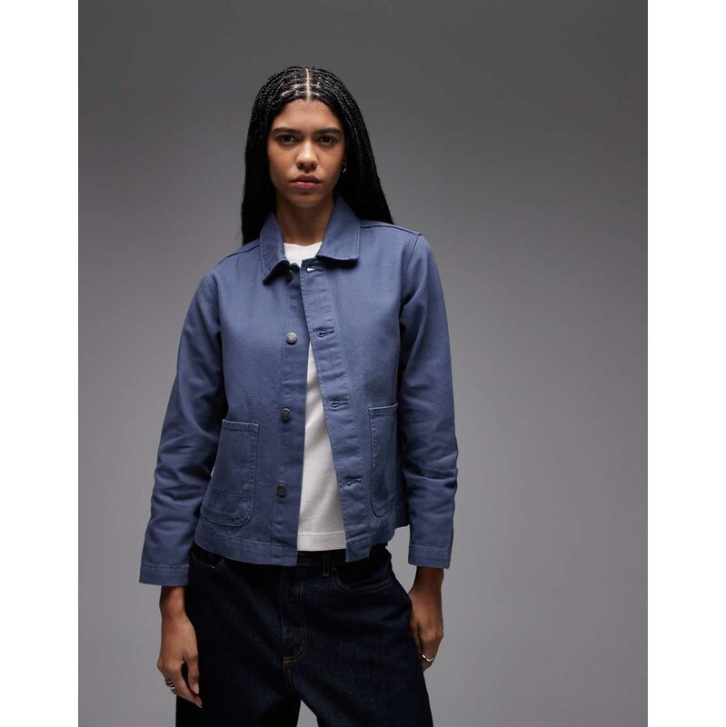 Dickies unlined canvas chore jacket in blue