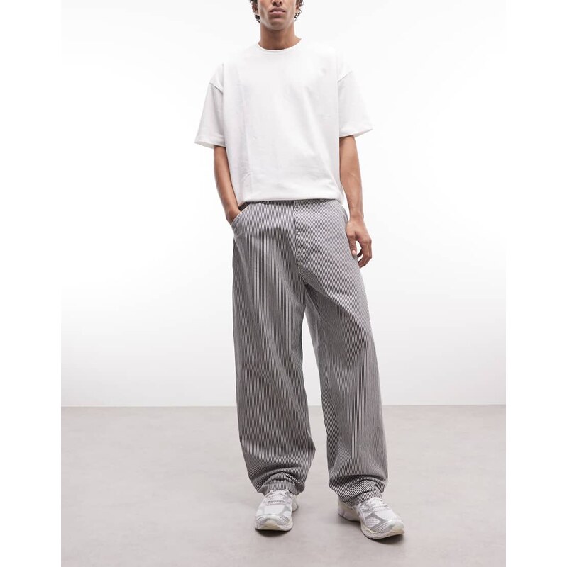 Carhartt WIP mercer single knee pants in grey stripe