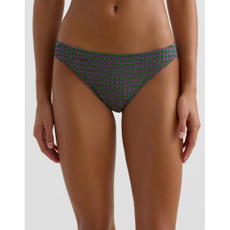 OYSHO Gingham classic bikini briefs in sea green