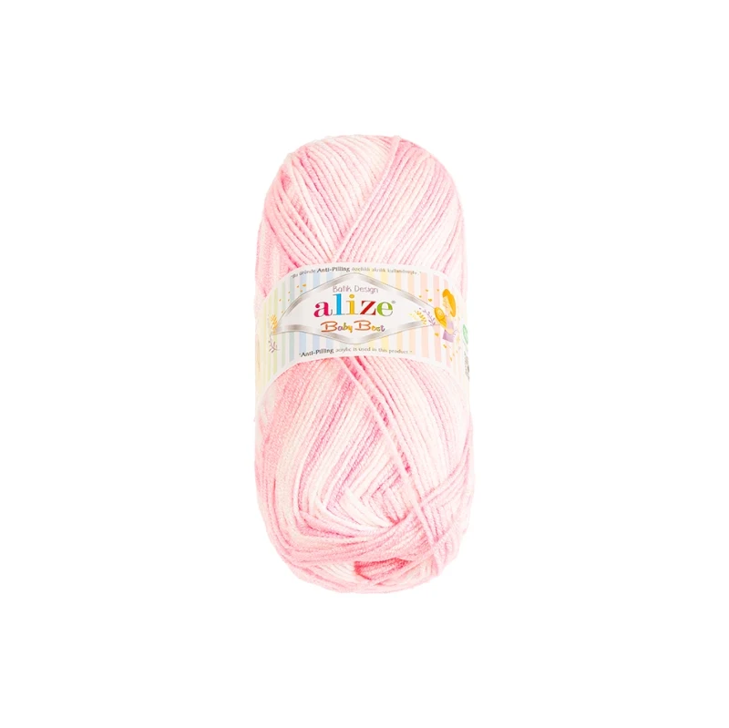 Bellatex Příze BABY BEST BATIK 100g / 240 m Růžová,Bílá