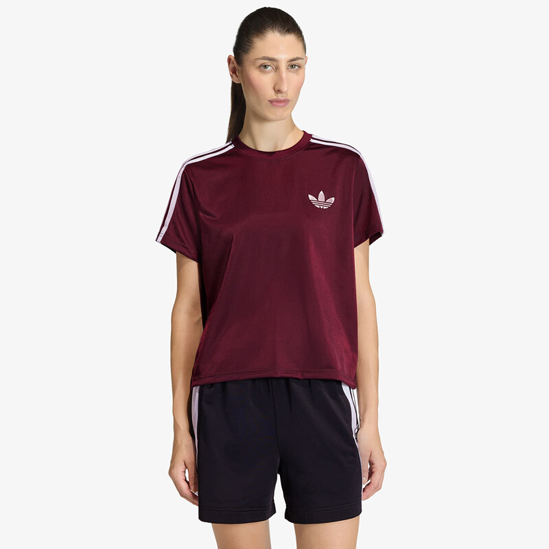 adidas Originals Tričko adidas Firebird T-Shirt Maroon/ Off
