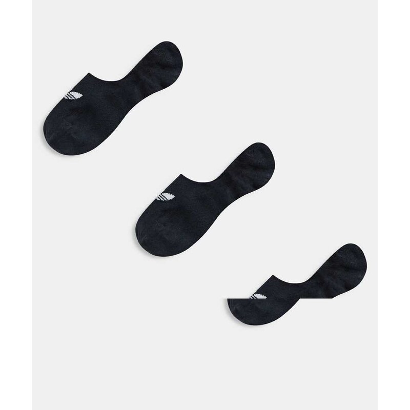adidas Originals adicolor Trefoil 3 pack liner socks in black 113668455