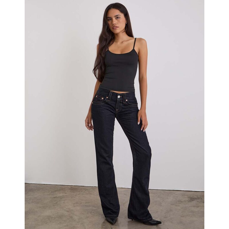 Motel low rise twisted seam jeans in rinse-Blue