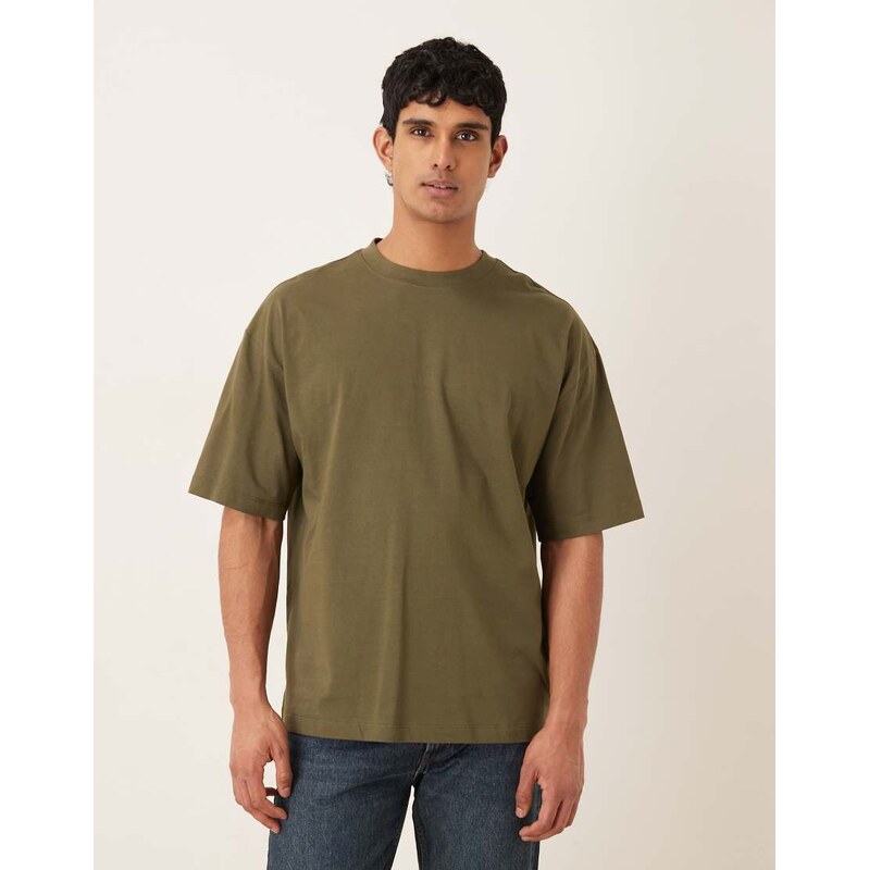 ASOS DESIGN Essentials oversized t-shirt in khaki-Green