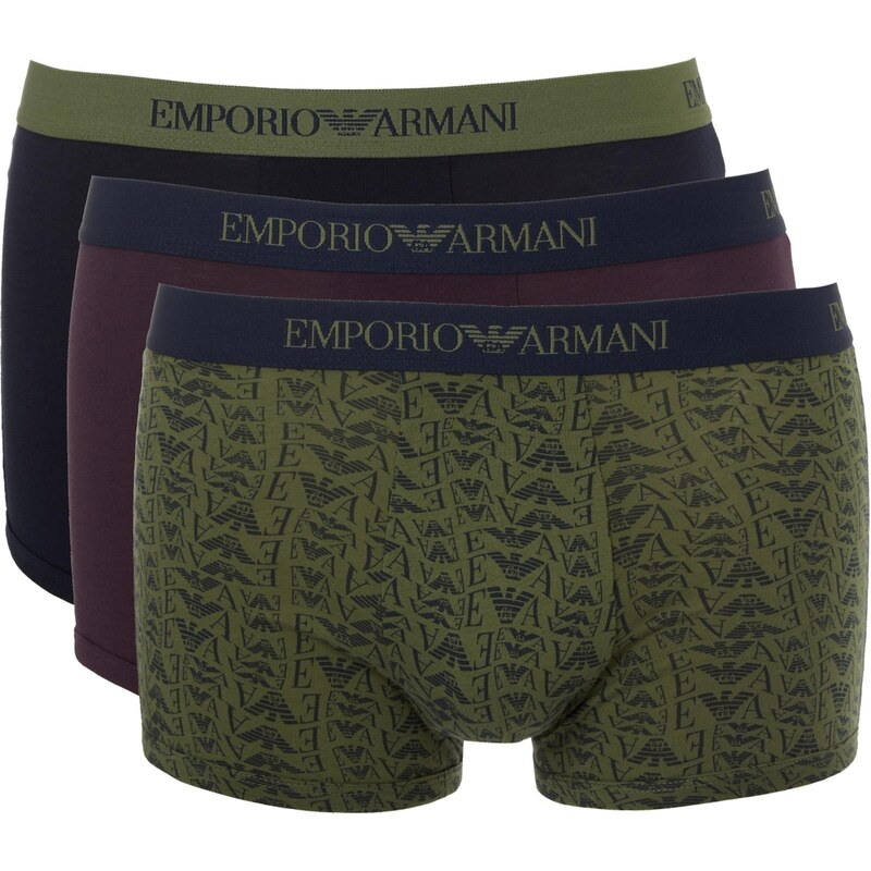 Emporio Armani Boxerky námořnická modř / zelená / bordó / černá