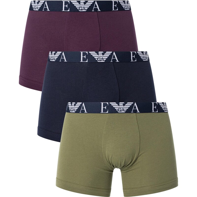 Emporio Armani Boxerky olivová / vínově červená / černá / bílá