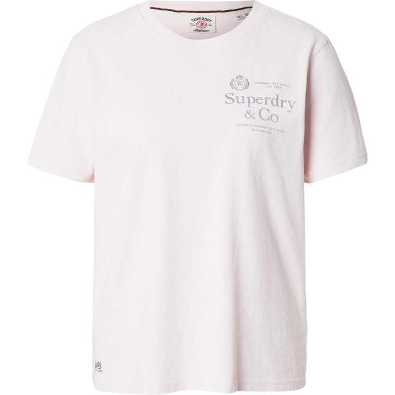 Superdry & Co Tričko světle šedá / pastelově růžová