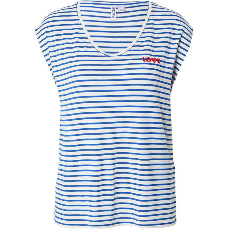 PIECES Top PCBILLO námořnická modř / tmavě červená / bílá 113675787