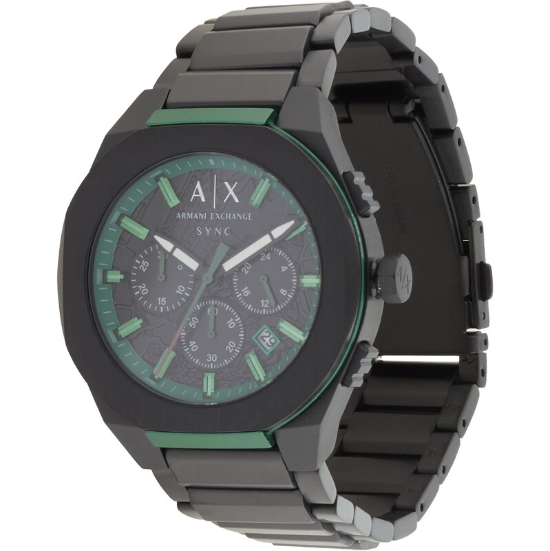 ARMANI EXCHANGE Analogové hodinky Sync zelená / černá 113675919