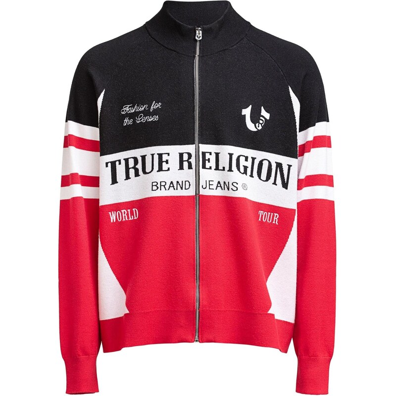 True Religion Mikina červená / černá / bílá