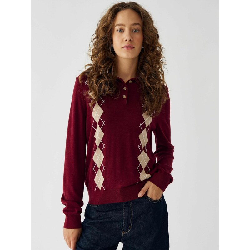 Noella Top  N-Maxine Knit  bordó