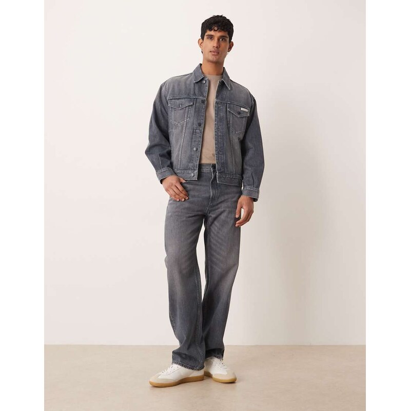 Calvin Klein Jeans 90s straight fit jeans in grey blue wash