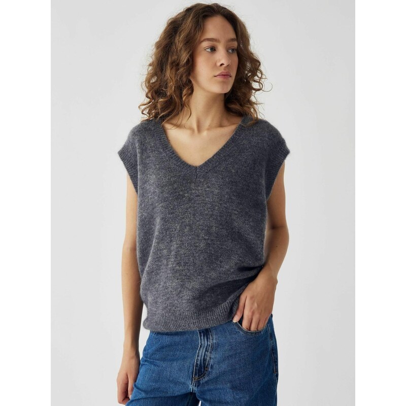 Noella Vesta N-Leatrice Knit Vest tmavě šedá 113675349