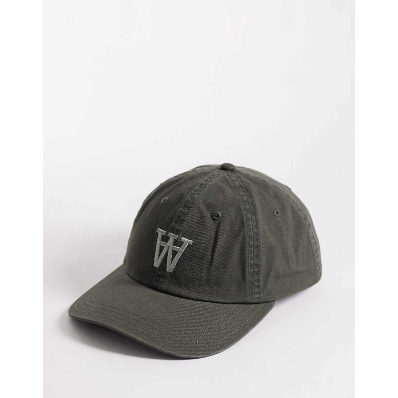 Double A By Wood Wood 100% cotton standard logo cap in khaki