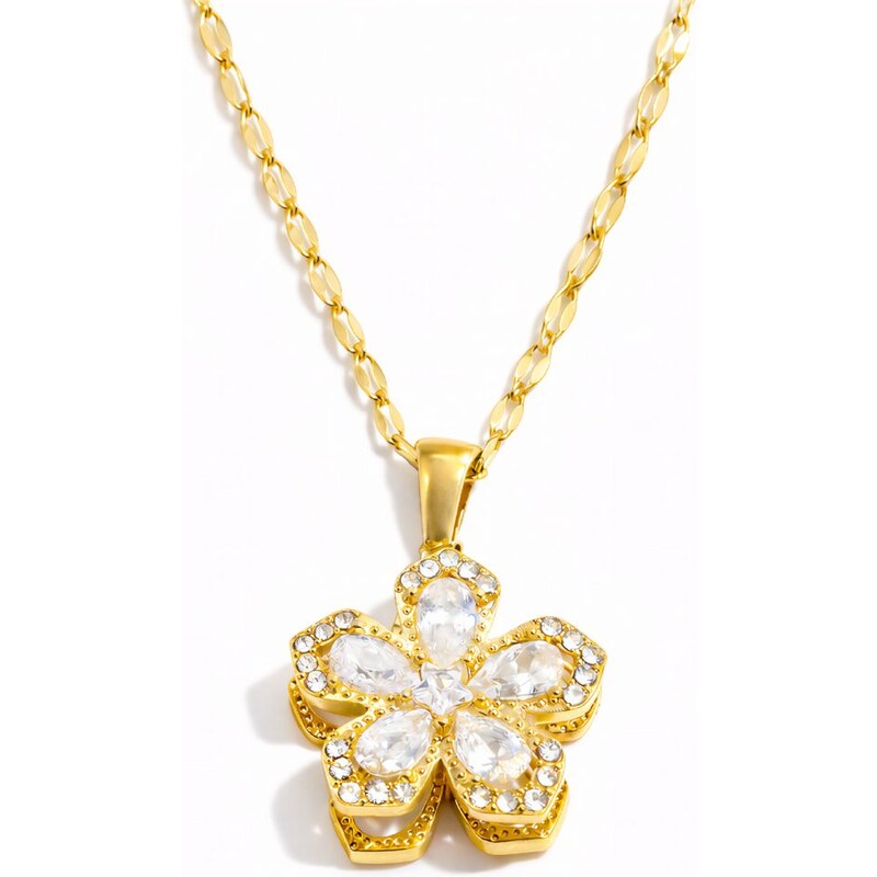 ELENYS Floraya Spinner Crystal – pozlacený náhrdelník 18K žluté zlato 113676014