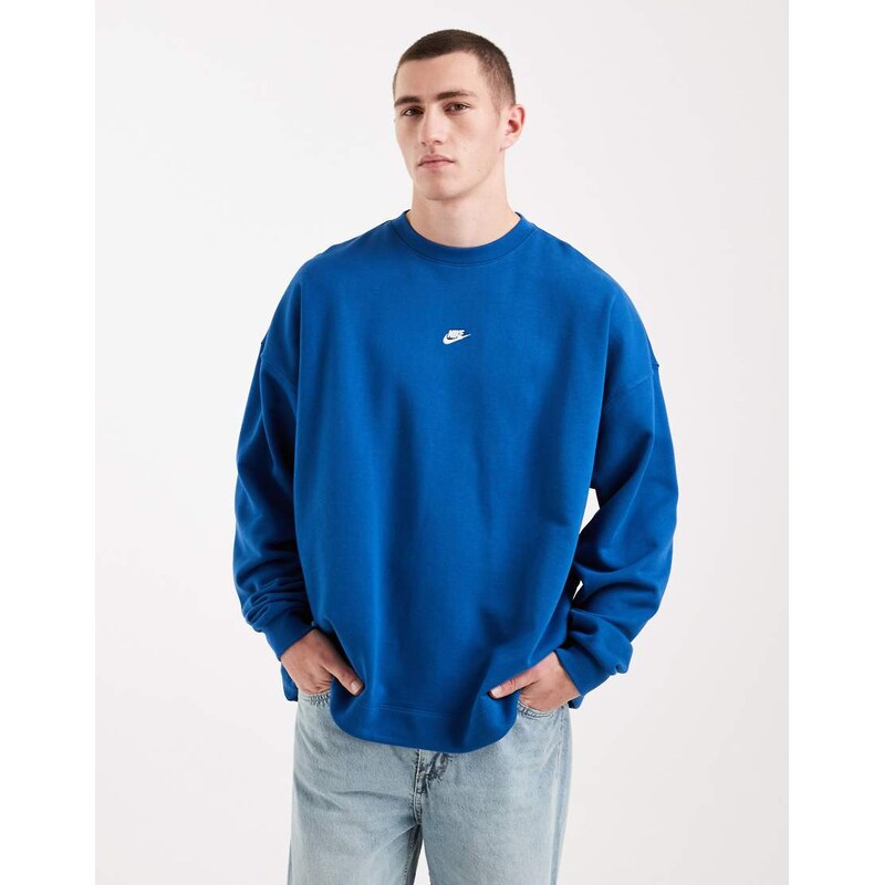 Nike Club French Terry oversized sweatshirt in blue