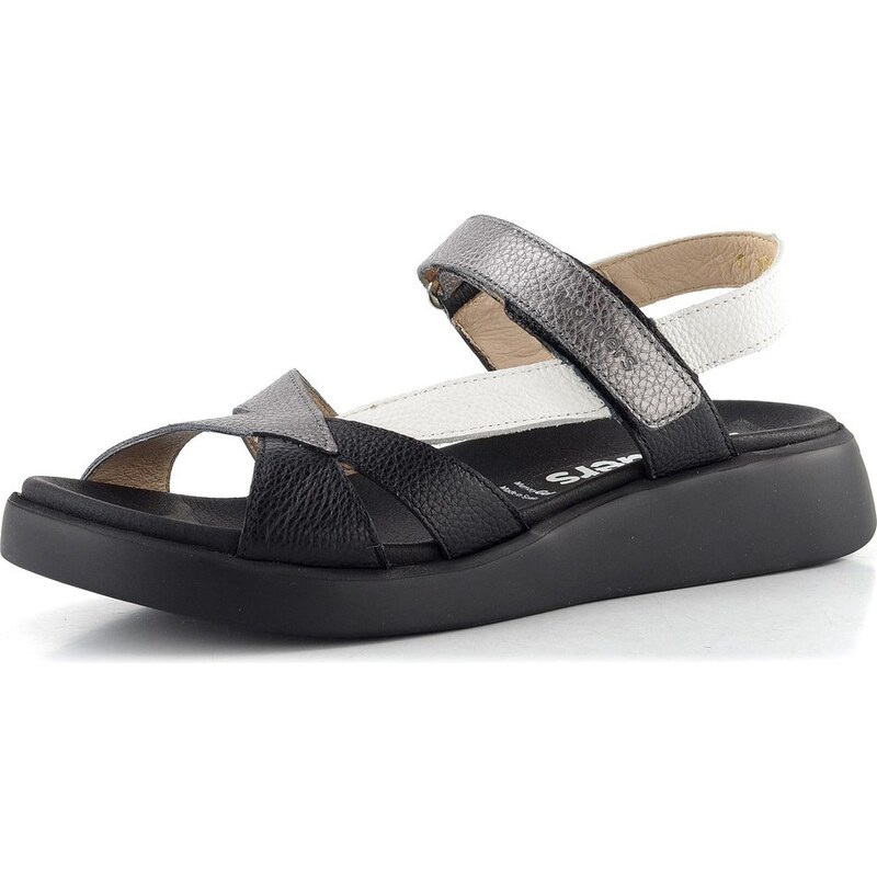 Wonders sandály na suchý zip negro/plomo/off C-6552