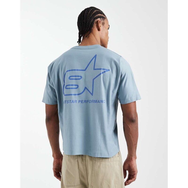 Cotton On box fit t-shirt with graphic in blue